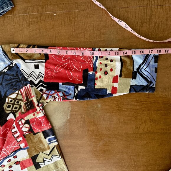 Chico’s Size 3 XL Abstract Geometric Print Long Sleeve Cotton Top - Picture 9 of 11